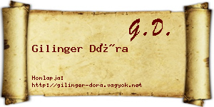 Gilinger Dóra névjegykártya